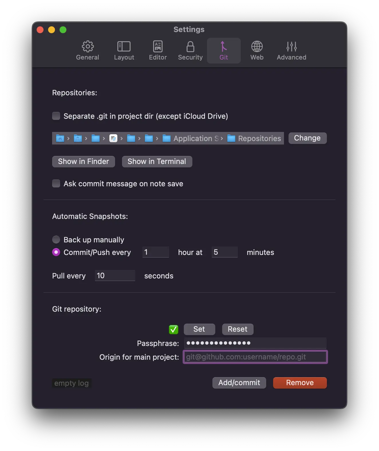 Git versioning and scheduled backups